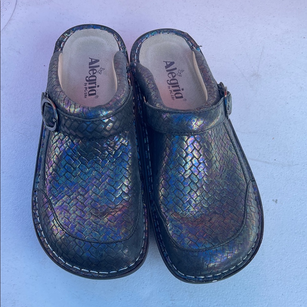 Alegria  Shimmering Black Slippers size 41